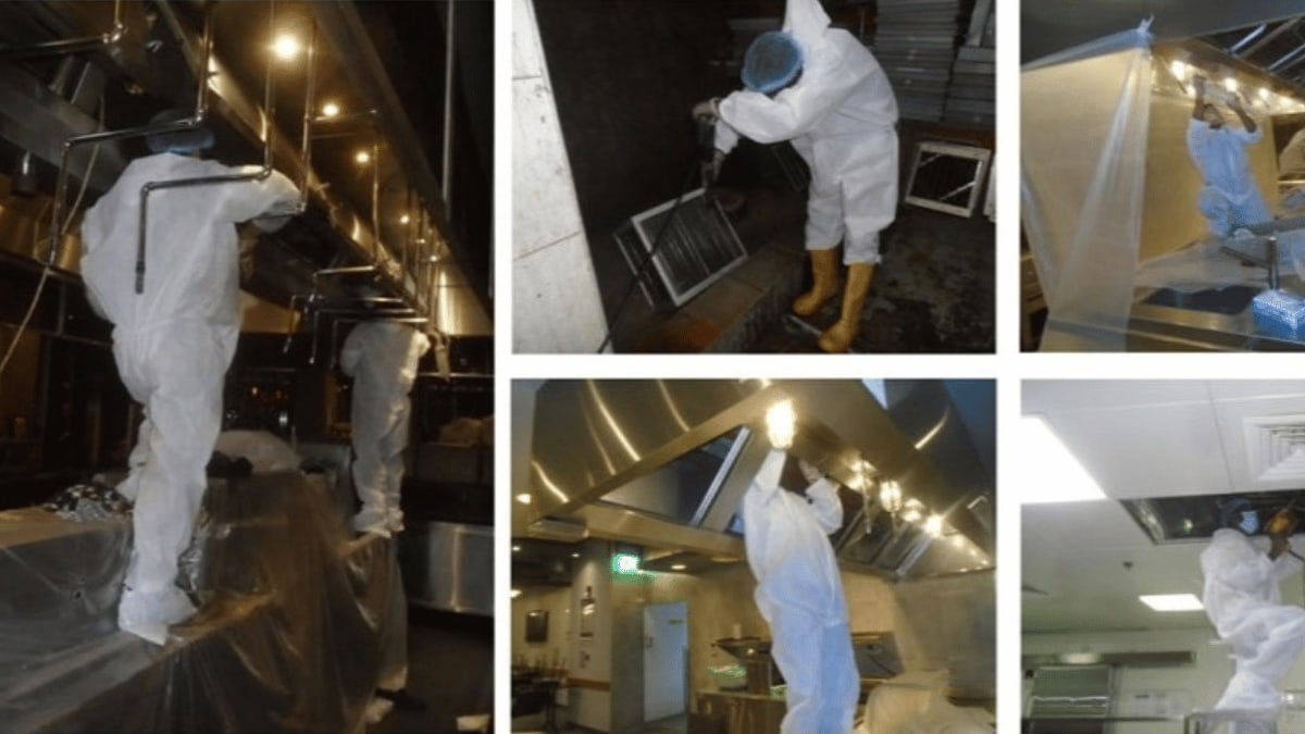 SSOMCO professional cleaning commercial kitchen hood and exhaust system