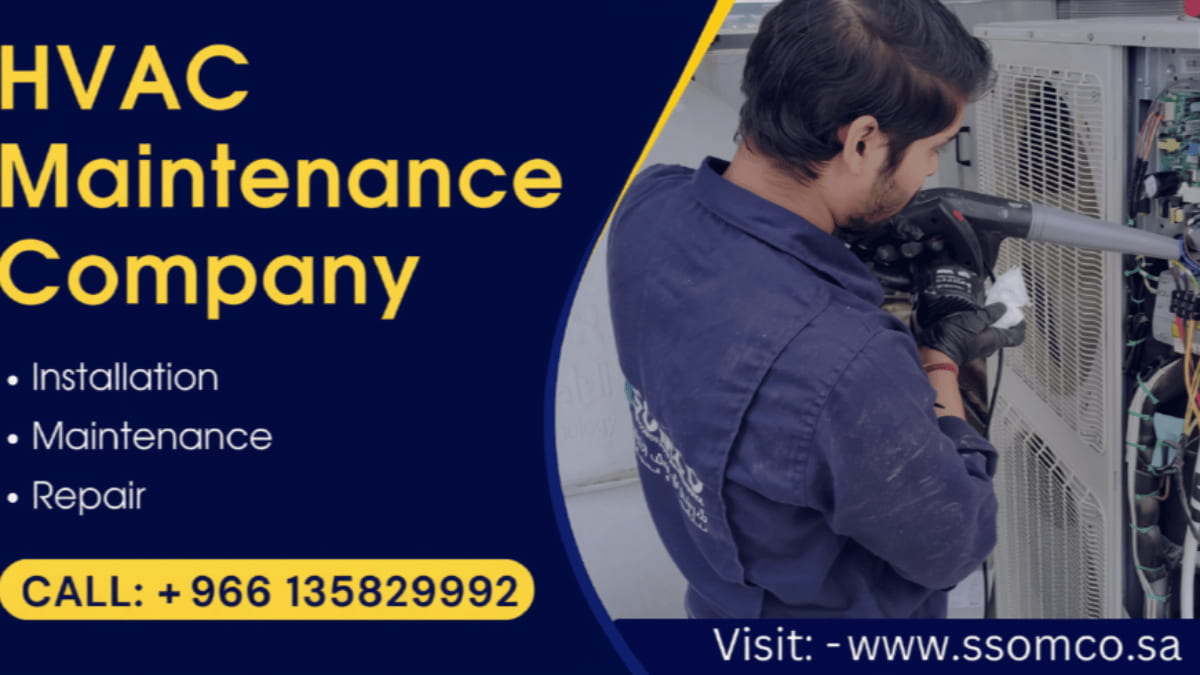 HVAC technician maintaining cooling equipment in Dammam