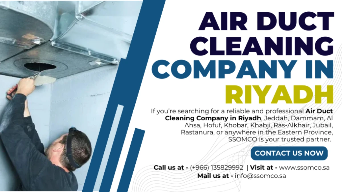 Technician performing professional air duct cleaning in Riyadh