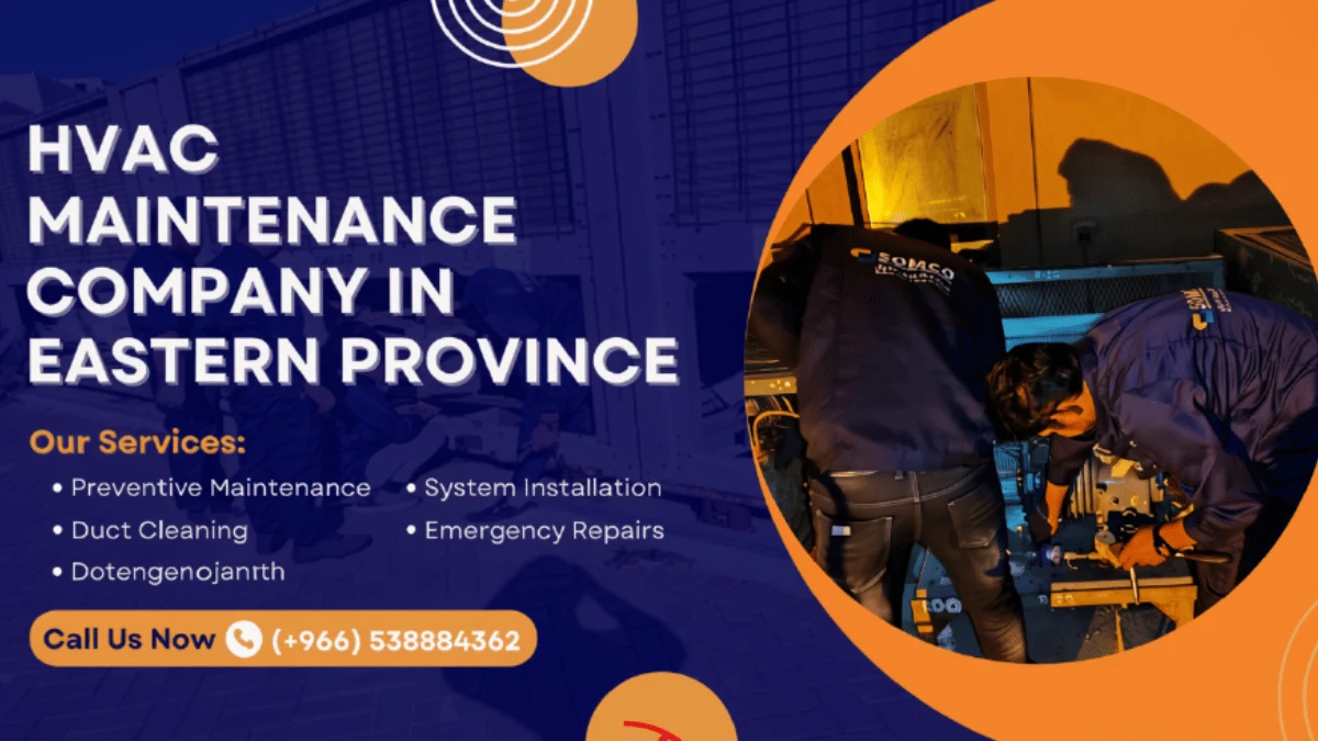 HVAC technician maintaining commercial cooling equipment in Eastern Province