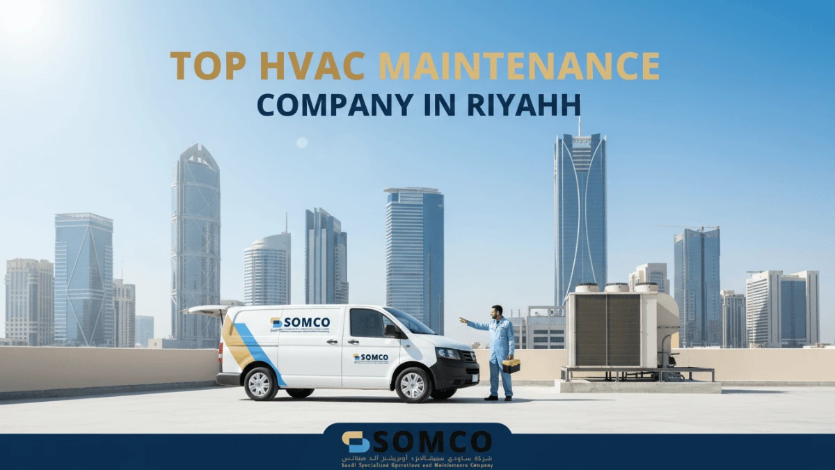 HVAC maintenance technician servicing an HVAC system in Riyadh